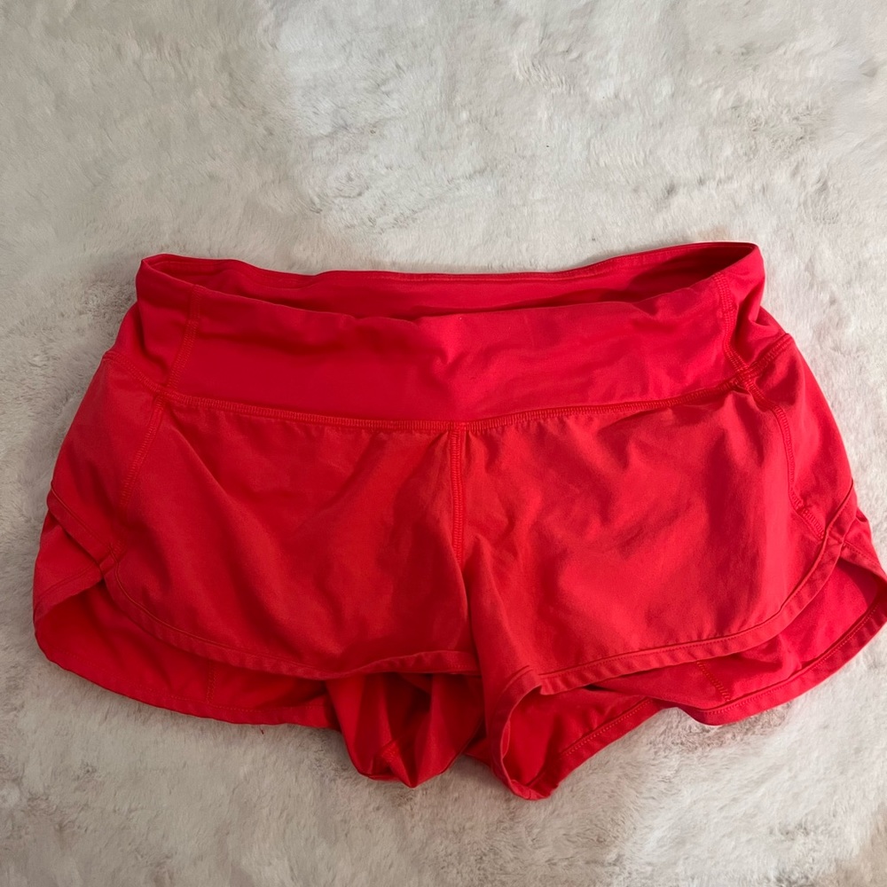 Hot pink lululemon speed up shorts size 6